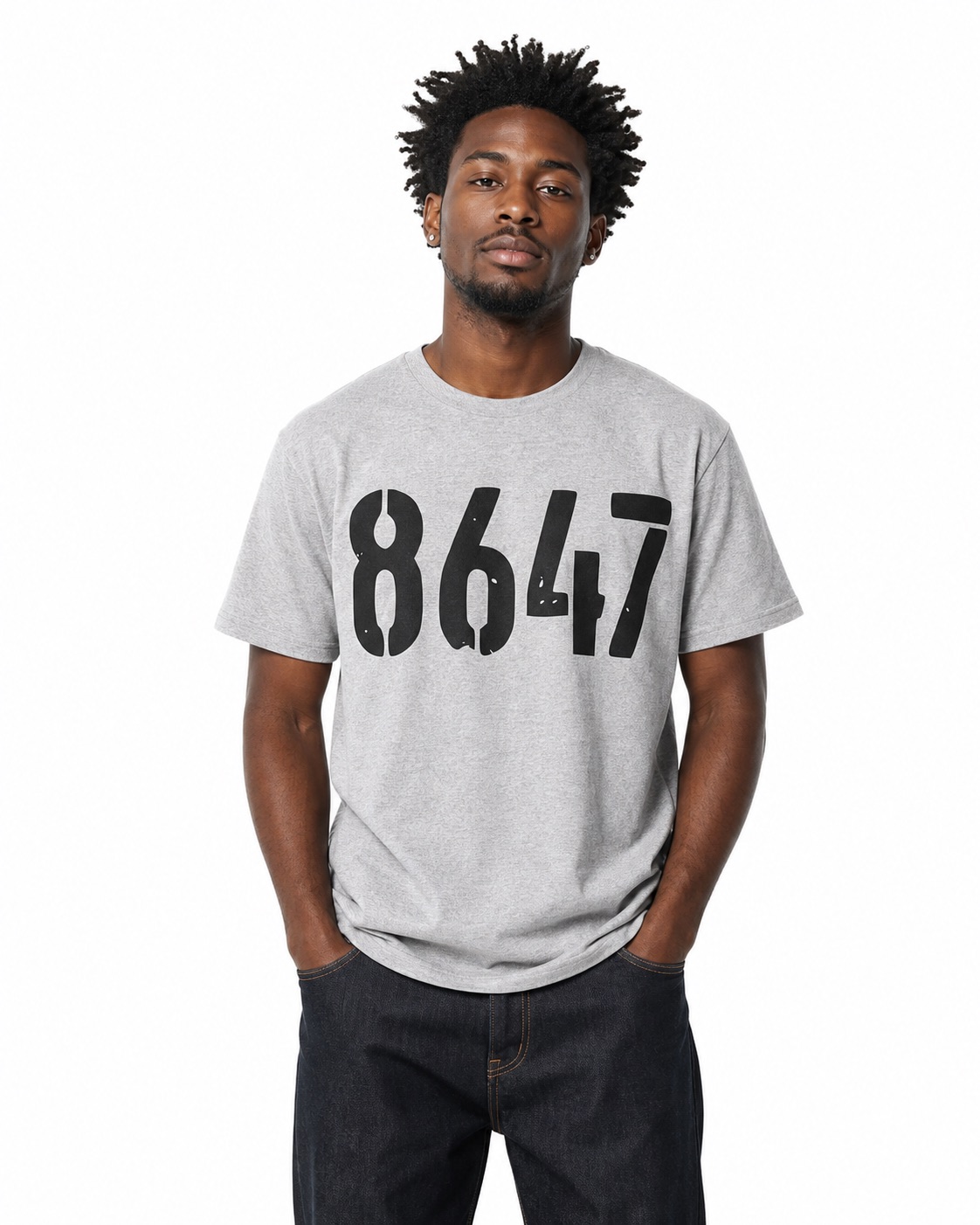 Man wearing the Sport Grey standalone 8647 T-shirt